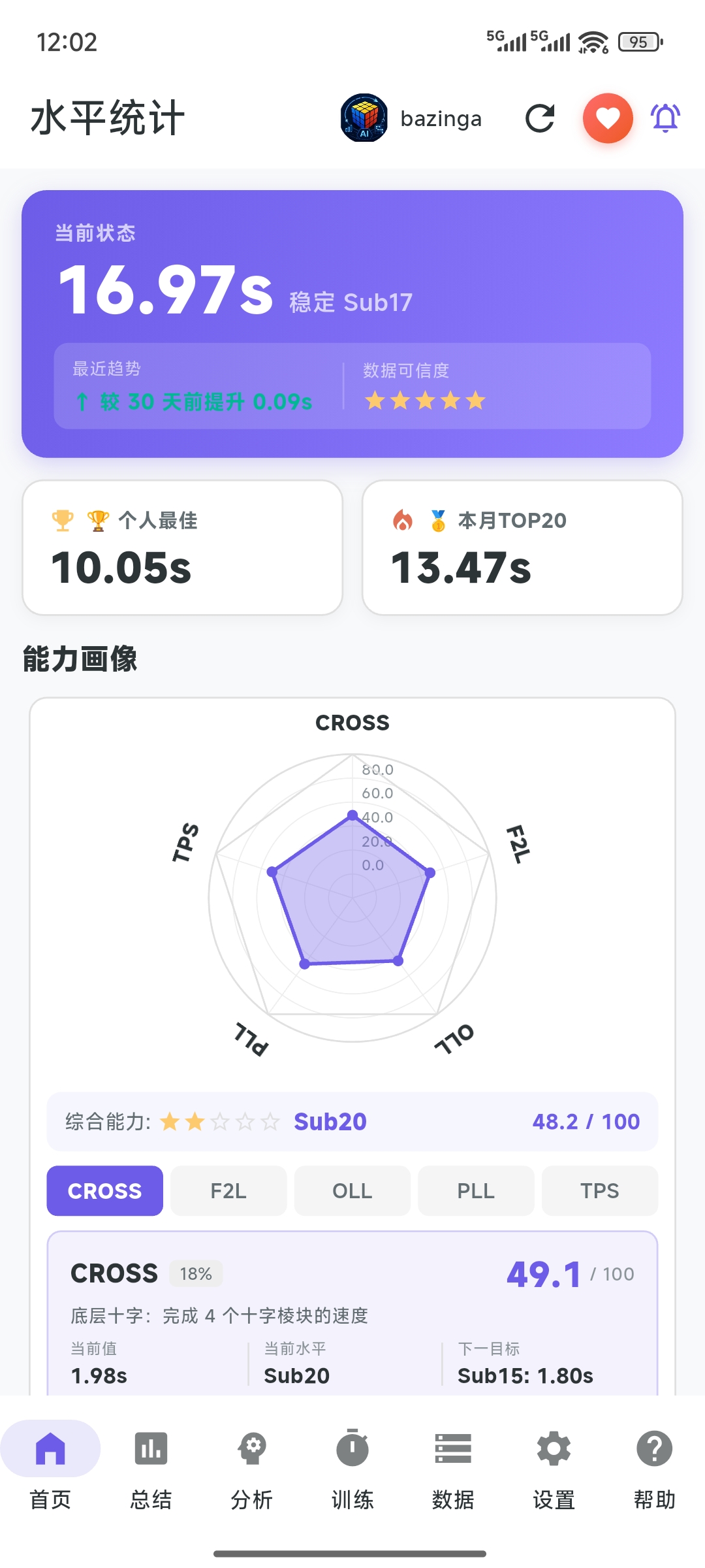 计时训练界面